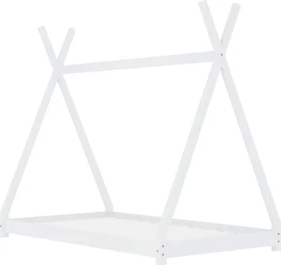 Image de vidaXL Cadre de lit pour enfants Blanc Pin massif 70 x 140 cm