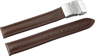 Produktbild von Echtleder-Uhrenarmband, braun, Faltschließe, 16 mm - 22 mm