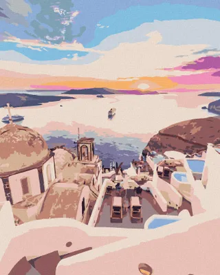 Produktbild von Zuty - Malen nach Zahlen - FARBIGE SANTORINI, 40x50 cm, ohne Keilrahmen