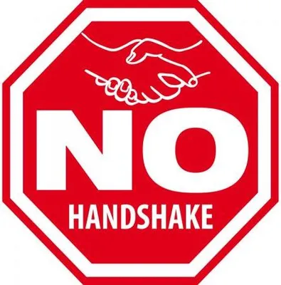 Produktbild von Aufkleber - NO HANDSHAKE - Gr. ca. 20 cm - 309170 - Vorsorgeschild Virusschutz