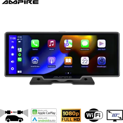 Produktbild von AMPIRE CPM100 | Smartphone-Monitor 25.4cm (10'') mit AHD Dual-Dashcam und RFK-Funktion