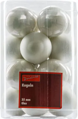 Produktbild von TrendLine Weihnachtskugeln aus Glas Ø 3,5 cm weiß 16 Stück