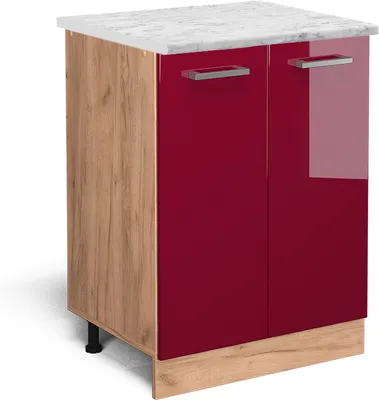Immagine prodotto di Mobiletto base cucina Vicco R-Line Rosso lucido 60 cm PL Marmo, Model 46831