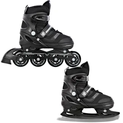 Produktbild von 2in1 Inlineskates/Schlittschuhe Raven Drill Black 34-37 verstellbar