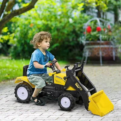 Produktbild von Kinderradlader mit Tretantrieb | Farbe: Schwarz/Gelb | Abmessungen: 41x114x52 cm