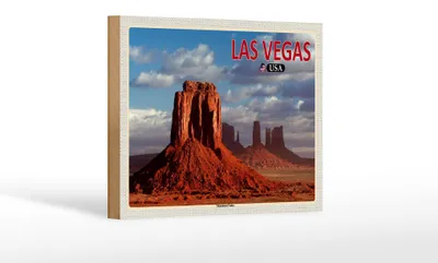Produktbild von Holzschild Reise 18x12 cm Las Vegas USA Monument Valley Hochebene