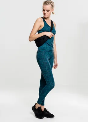Immagine prodotto di Urban Classics TB1657 | Top da allenamento da donna Active Melange, taglie da XS a XL - Colore: turchese/nero/nero - Taglia: XL