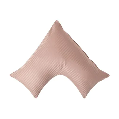Produktbild von HOMESCAPES Damast Kissenbezug V Form Fadenzahl 330 taupe beige