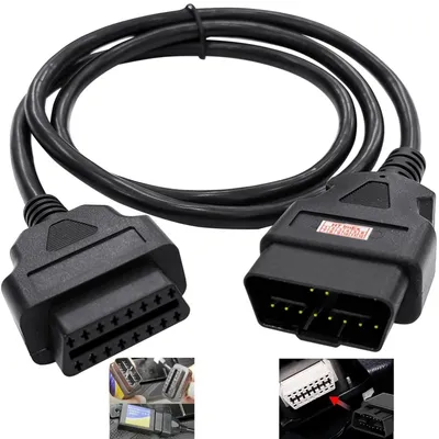 Produktbild von Diagnose Adapter OBD2 Verlängerung 1m 16pol Stecker Buchse Kabel für Scanner