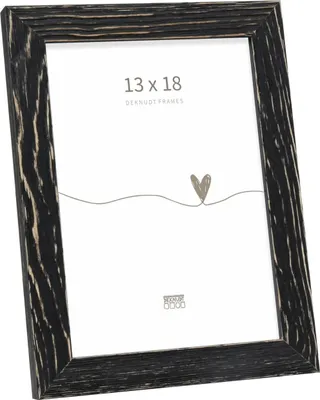 Produktbild von Rahmen aus Holz, Deknudt S68VF, schwarz, 13x18 cm – rustikaler Stil, zum Aufhängen oder Stellen