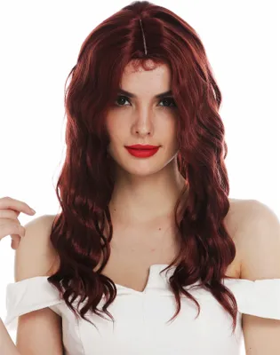 Produktbild von WIG ME UP Perücke lang wellig Mittelscheitel Rotbraun Rotbraun VK-9-35