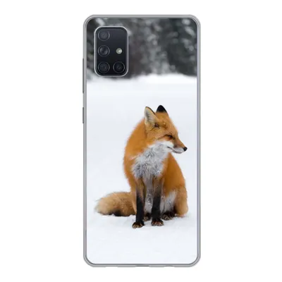 Produktbild von MuchoWow® Handyhülle Schutzhülle Hülle für Samsung Galaxy A71 Fuchs - Schnee - Winter Silikon Softcase Handy Hülle - Kartenbesitzer
