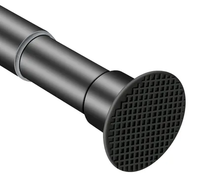 Image de Barre de douche - Inox et antidérapante, avec système de tension par ressort - Installation sans perçage - Noir, 71,1 cm - 132,1 cm
