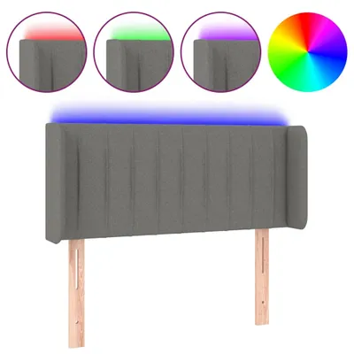 Produktbild von vidaXL LED Kopfteil Dunkelgrau 93x16x78/88 cm Stoff