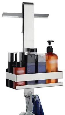 Produktbild von Duschablage Edelstahl Hängend Seifenschale Glasduschwand Badezimmer Regal Bohrfrei