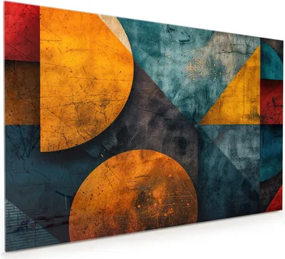 Produktbild von Küchenrückwand Spritzschutz Glas mit Motiv Geometrische Kunst 40 x 40 cm