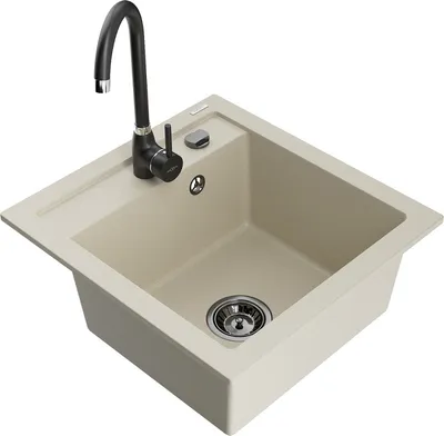Produktbild von Mexen Vito 1-Becken-Granit-Spüle mit Mischbatterie Telma, Beige - 6503-69-670200-70
