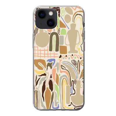 Produktbild von MuchoWow® Handyhülle Schutzhülle Hülle für iPhone 13 Blume - Abstrakt - Vase - Blumentopf Silikon Softcase Handy Hülle - Karteninhaber