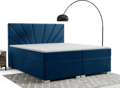 Produktbild von FurMeb24 - Boxspringbett , Ehebett  200x200cm AMADI Hotelbett , Polsterbett , Doppelbett , inklusive TopperFarbe : Velutto 25