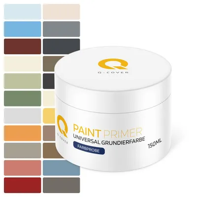 Produktbild von Universal Grundierfarbe | Grundiermittel für Innen Außen | Acrylat Dispersion | Muster 150ml | Q-Cover