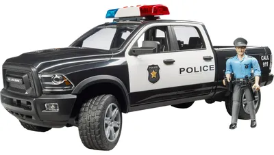 Image de Bruder 02505 - RAM 2500 Police Pickup avec policier, 1:16
