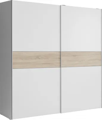 Produktbild von Casa Dolce Kleiderschrank ROBERTA, weiß+Sonoma, 170x61,2x190,5 cm mit  doppelt Schiebetüren