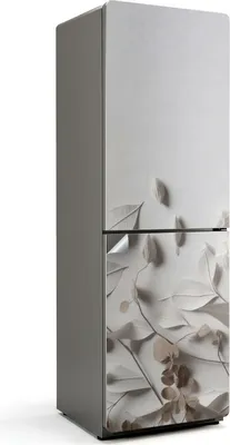 Obrázek produktu pro Jemné listy a květy - Samolepka na lednici - Samolepka na lednici - Samolepicí fólie na lednici - Kuchyňské dekorace - 60x180 cm