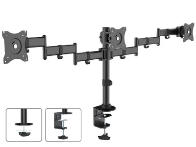 Produktbild von Potrójne ramię monitora do montażu stołowego 360° Uniwersalne mocowanie monitora 13-27 cali