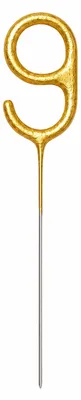 Produktbild von Zahlen Wunderkerze 15 cm | Gold Zahl: 9