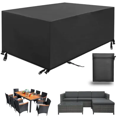 Produktbild von Abdeckhaube Gartenmöbel 420D Oxford Schwarz 200x160x70cm Wasserdicht Winterfest