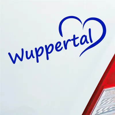 Produktbild von Auto Aufkleber Wuppertal Herz Stadt City Liebe Love Heart 19,5x8 cm Dunkelblau Sticker Heckscheibenaufkleber