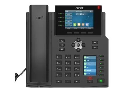 Zdjęcie produktu dla Fanvil X5U, IP Phone, Czarny, Zestaw słuchawkowy przewodowy, Biurko / Ściana, 16 linii, 2000 wejścia