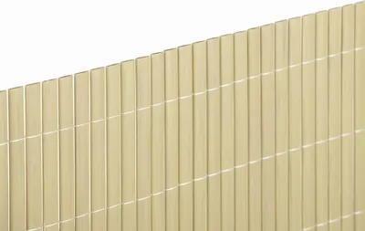 Produktbild von Doppelseitiger PVC-Schilfzaun 20 mm – Bambusfarbe – 1 x 3 m