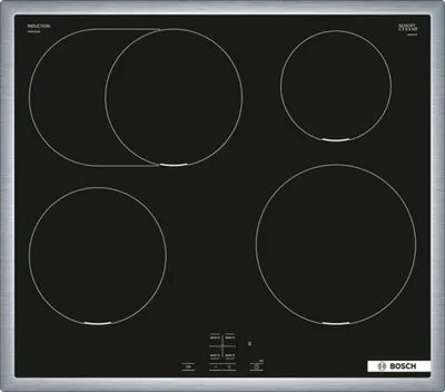 Produktbild von Bosch HEB578BB4 + NIF645CB5E, Zonen-Induktionskochfeld, 4 Zone(n), Glaskeramik, Schwarz, Berührung, 58,3 cm