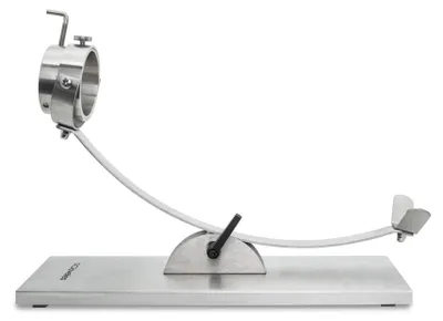 Schinkenhalter aus Edelstahl, drehbar, Basis 50x18 cm, V-Halter mit Spieß