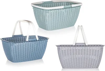 Produktbild von Korb, Einkaufskorb aus Kunststoff, Picknickkorb, Farbmischung, Acassa 17 Liter