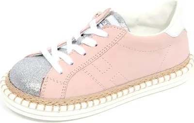 Produktbild von G4092 sneaker bimba girl HOGAN JUNIOR pink/silver glitter leather shoes kids