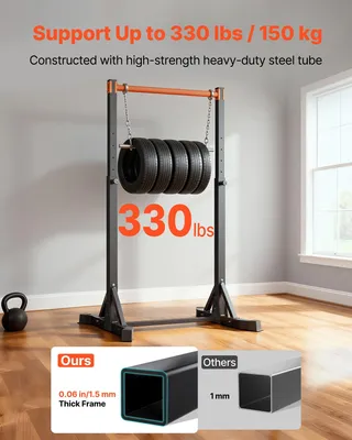 Immagine prodotto di VEVOR barra per pull-up stazione portatile per pull-up Power Dip Station con capacità di carico di 150 kg, autoportante con struttura ad H e tubo d'acciaio, regolabile in altezza in 8 posizioni, per l'allenamento delle braccia, della schiena e del torace