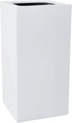 Produktbild von VIVANNO Pflanzkübel Fiberglas BLOCK Säule, Weiß matt - 40x40x80 cm