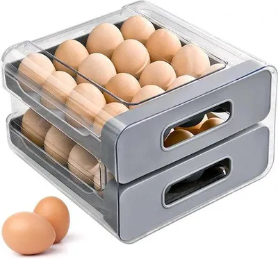Produktbild von Durchsichtige Eierbox 32 Fächer stapelbar 22x14x14cm Küchenlager