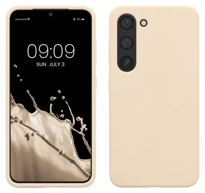 Produktbild von kwmobile Handyhülle für Samsung Galaxy S23 Hülle - Case Silikon - Kabelloses Laden - Schutzhülle Cover in Creme