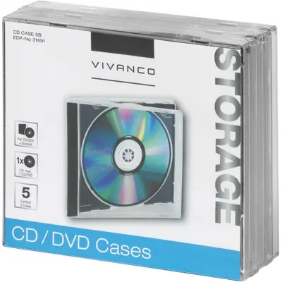 Produktbild von CD/DVD Jewel Case, 5er Pack (31691)