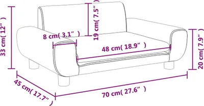 Zdjęcie produktu dla vidaXL Sofa dziecięca różowa 70x45x33 cm aksamitna