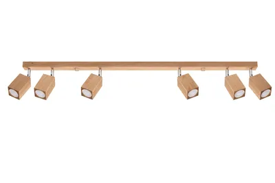Zdjęcie produktu dla Spot KEKE ciemne drewno-chromowany 6xGU10x40W drewno wym:20x5x120cm IP20 Sollux Lighting