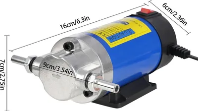 Produktbild von Motoröl-Transferpumpe - 12 V DC Ölabsaug-/Ölwechselpumpe - 100 W - Gusseisen - Fördermenge 1–4 l/min - Für Motorrad - Blau