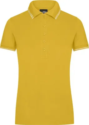 Produktbild von Ladies' Polo Polo in elastischer Piqué-Qualität sun-yellow/white, Gr. XXL