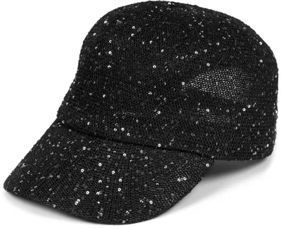 Produktbild von styleBREAKER Damen Sommer Baseball Cap gewebt mit Pailletten | Luftiges Basecap mit Metallschnalle verstellbar | Einfarbige Schildkappe für Strand und Freizeit