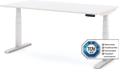 Produktbild von ASSMANN Elektrisch Höhenverstellbarer Familien Schreibtisch Pitino Weiß, 160x70cm, Memoryfunktion, Kollisionsschutz, 2-fach-Motorik