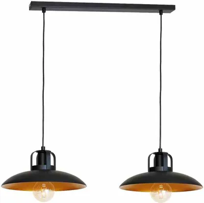 Zdjęcie produktu dla Lampa wisząca FELIX czarno-złota 2xE27x60W metal wym:90x75x30cm IP20 Milagro