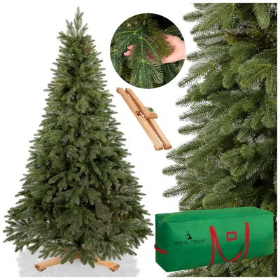 Produktbild von Royal Trees® Weihnachtsbaum künstlich 210 cm Skandinavische Kiefer mit 813 Spitzen | Premium Tannenbaum inkl. Holzständer & Aufbewahrungstasche